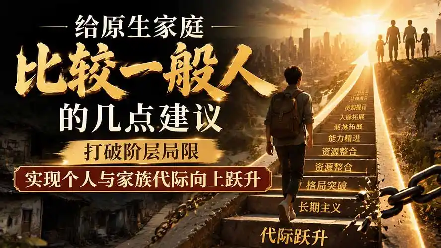 付费文章：给原生家庭比较一般人的几点建议，打破阶层局限，实现个人与家族代际向上跃升-项目资源网