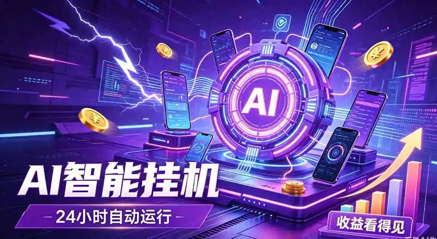 AI智能广告挂机，躺赚新模式 设备托管运行，解放双手持续变现-项目资源网