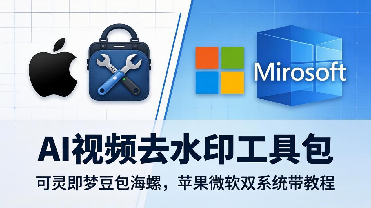 AI视频去水印工具包：可灵即梦豆包海螺，苹果微软双系统带教程-项目资源网