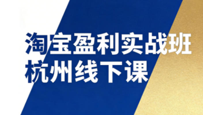 淘宝盈利实战班杭州线下课12月26-28日(音频+字幕)，帮你掌握SOP流程+12门核心技术-项目资源网