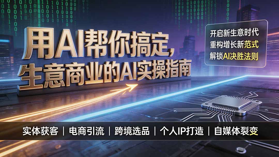 用AI帮你搞定，生意商业的AI实操指南，开启新生意时代，重构增长新范式，解锁AI时代决胜法则-项目资源网