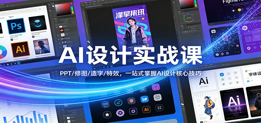 AI设计实战课：PPT/修图/造字/特效，一站式掌握AI设计核心技巧-项目资源网