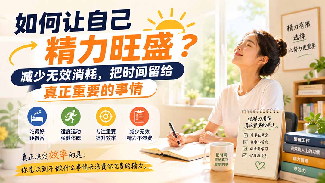 付费文章：如何让自己精力旺盛？减少无效消耗，把时间留给真正重要的事情-项目资源网