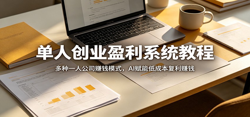 单人创业盈利系统教程：多种一人公司赚钱模式，AI赋能低成本复利赚钱-项目资源网