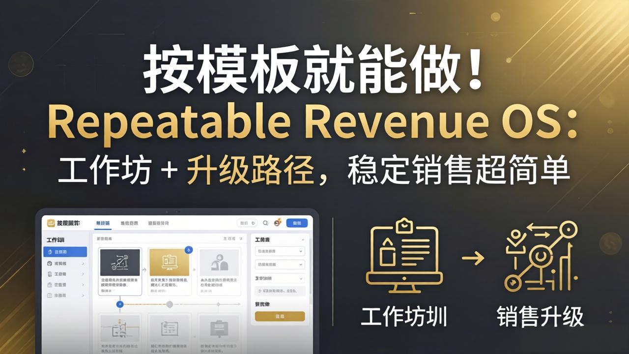 按模板就能做！Repeatable Revenue OS：工作坊 + 升级路径，稳定销售超简单-项目资源网