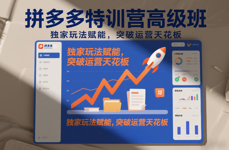 拼多多特训营高阶班，独家玩法赋能，突破运营天花板(更新26年2月)-项目资源网