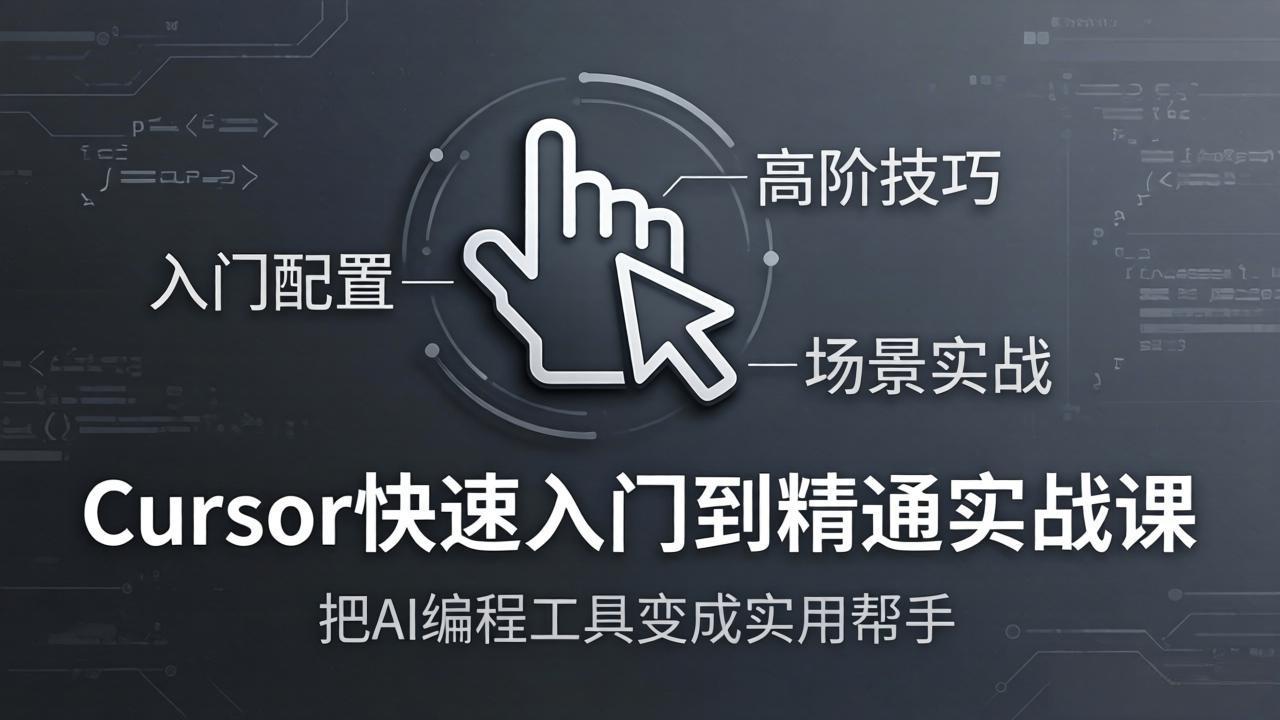 Cursor快速入门到精通实战课：入门配置+高阶技巧+场景实战，把AI编程工具变成实用帮手-项目资源网