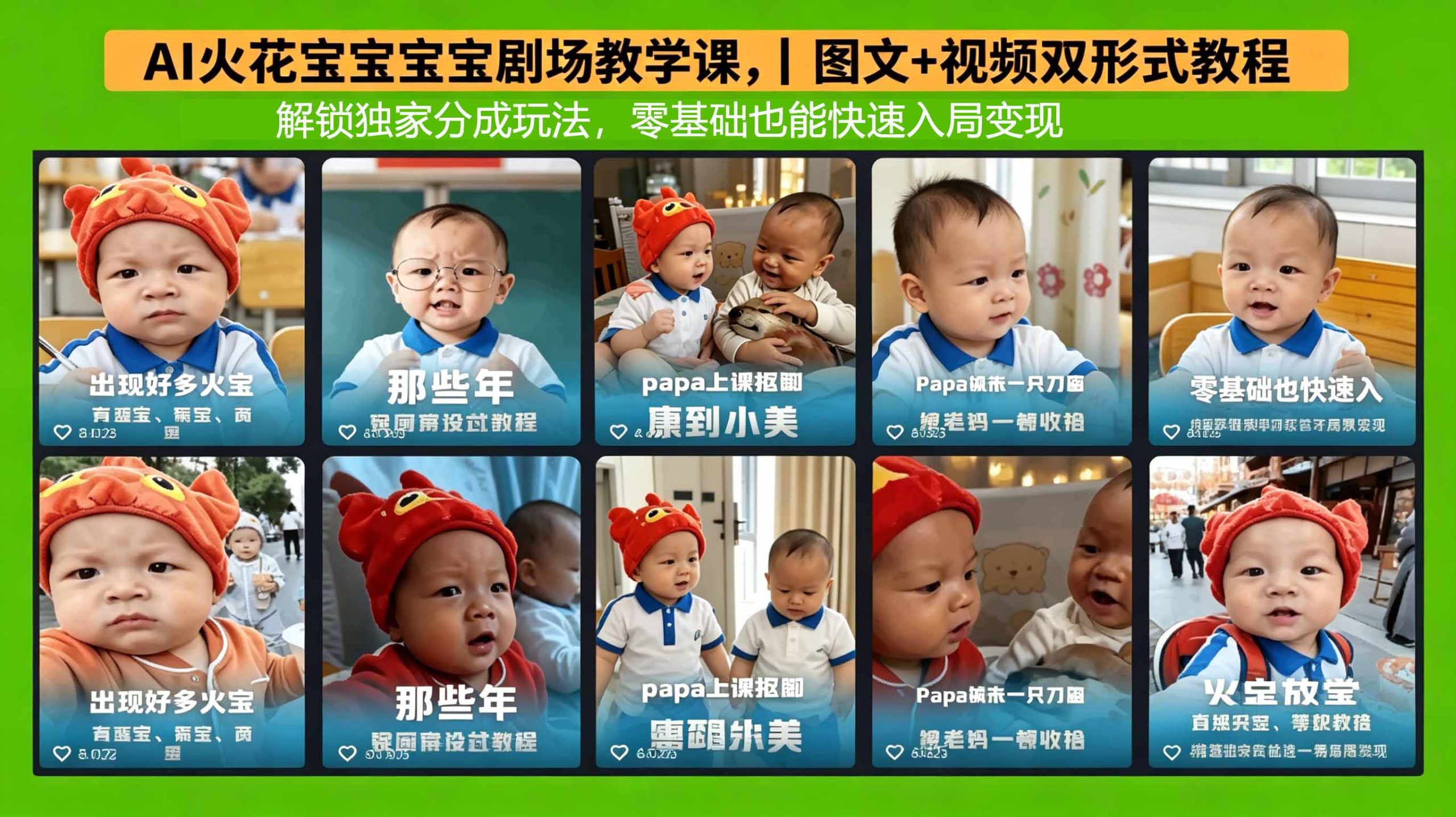 AI火花宝宝宝宝剧场教学课，图文+视频双形式教程，解锁独家分成玩法，零基础也能快速入局变现-项目资源网