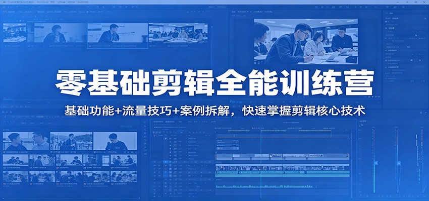 零基础剪辑全能训练营：基础功能+流量技巧+案例拆解，快速掌握剪辑核心技术-项目资源网