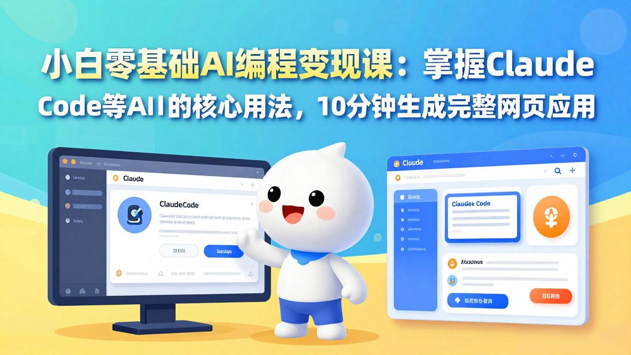 小白零基础AI编程变现课：掌握Claude Code等AI工具的核心用法，10分钟生成完整网页应用-项目资源网