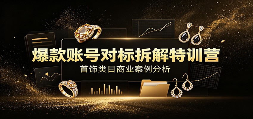 爆款账号对标拆解特训营：首饰类目商业案例分析，配套完整资料内容-项目资源网