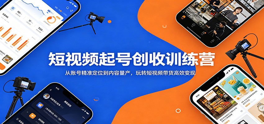短视频起号创收训练营：从账号精准定位到内容量产，玩转短视频带货高效变现-项目资源网