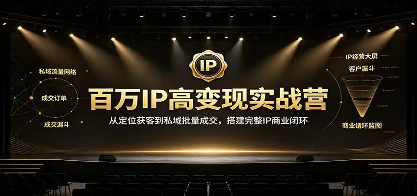 百万IP高变现实战营：从定位获客到私域批量成交，搭建完整IP商业闭环-项目资源网
