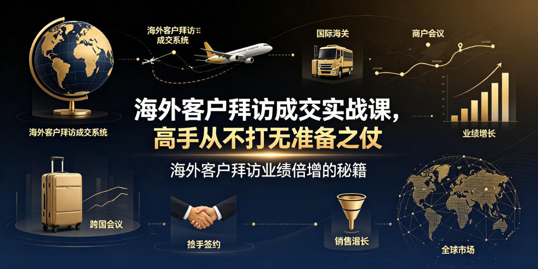 海外客户拜访成交实战课，高手从不打无准备之仗，海外客户拜访业绩倍增的秘籍-项目资源网