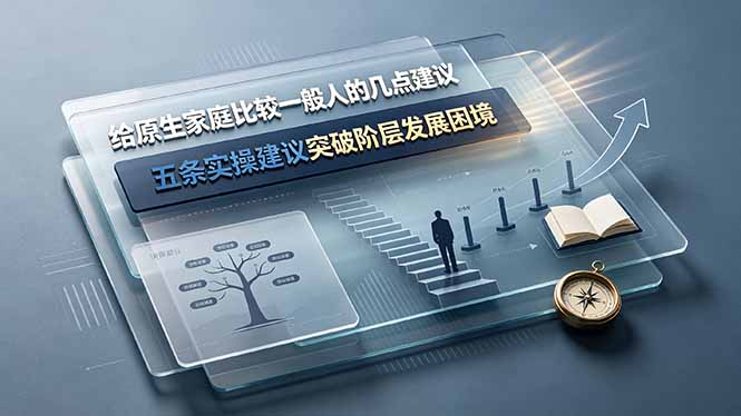 付费文章：给原生家庭比较一般人的几点建议，五条实操建议突破阶层发展困境-项目资源网