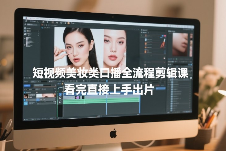 短视频美妆类口播全流程剪辑课，看完直接上手出片-项目资源网