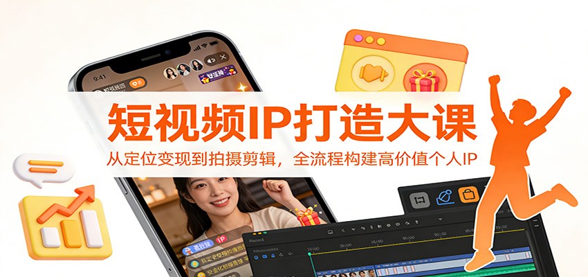 短视频IP打造大课:从定位变现到拍摄剪辑,全流程构建高价值个人IP-项目资源网