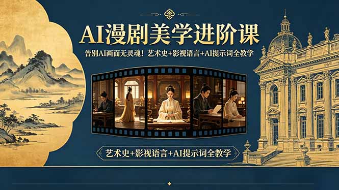 告别AI画面无灵魂！AI漫剧美学进阶课-更新，艺术史+影视语言+AI提示词全教学-项目资源网