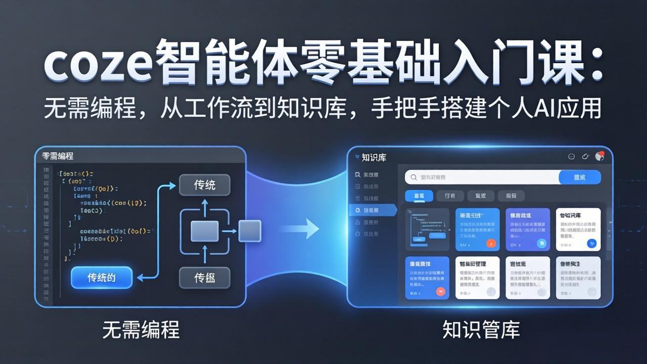 coze智能体零基础入门课：无需编程，从工作流到知识库，手把手搭建个人AI应用-项目资源网