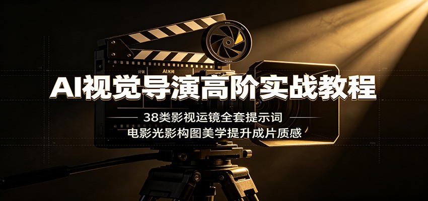 AI视觉导演高阶实战教程：38类影视运镜全套提示词，电影光影构图美学提升成片质感-项目资源网
