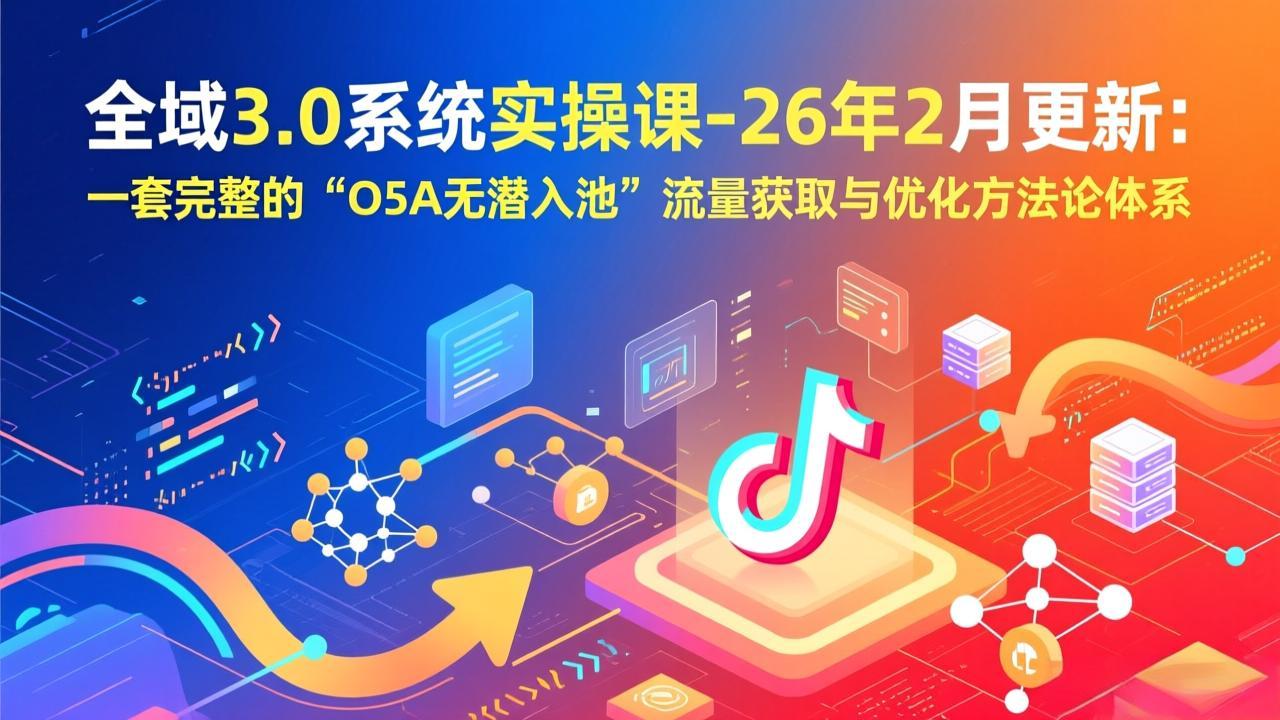 全域3.0系统实操课-26年2月更新：一套完整的“O5A无潜入池”流量获取与优化方法论体系-项目资源网