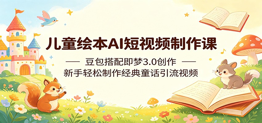 儿童绘本AI短视频制作课：豆包搭配即梦3.0创作，新手轻松制作经典童话引流视频-项目资源网