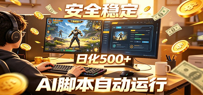 三角洲全自动挂机，AI脚本躺赚，日化500+-项目资源网