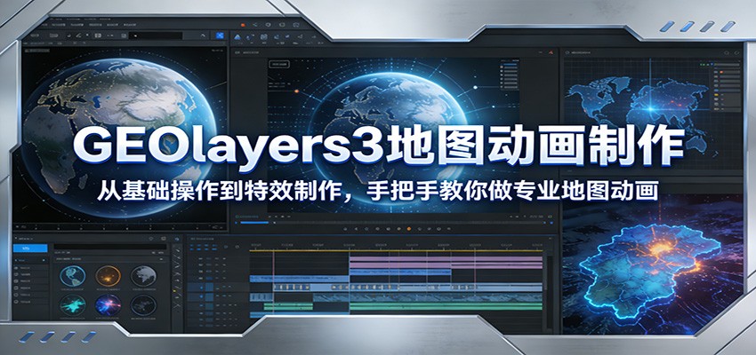 GEOlayers3地图动画制作：从基础操作到特效制作，手把手教你做专业地图动画-项目资源网