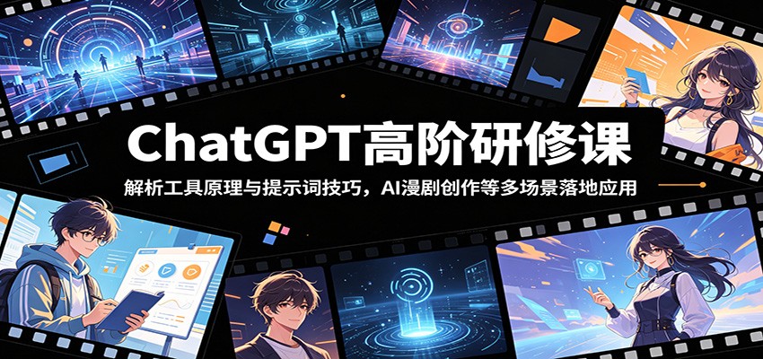 ChatGPT高阶研修课：解析工具原理与提示词技巧，AI漫剧创作等多场景落地应用-项目资源网