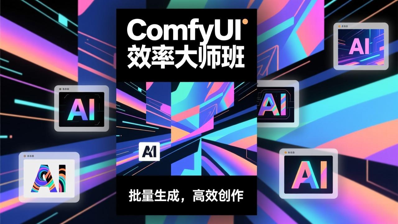 ComfyUI效率大师班:工作流搭建,批量生成,将个人AI出图效率提升5-10倍,月接单收入1-3万-项目资源网