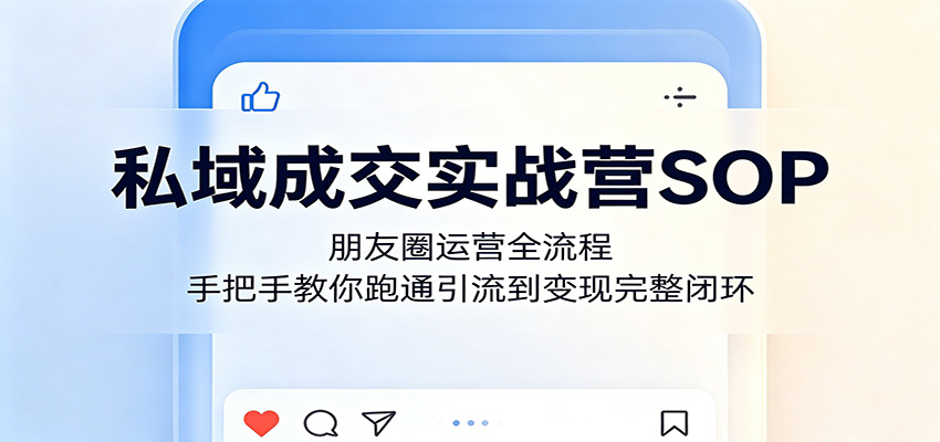 私域成交实战营SOP:朋友圈运营全流程,手把手教你跑通引流到变现完整闭环-项目资源网