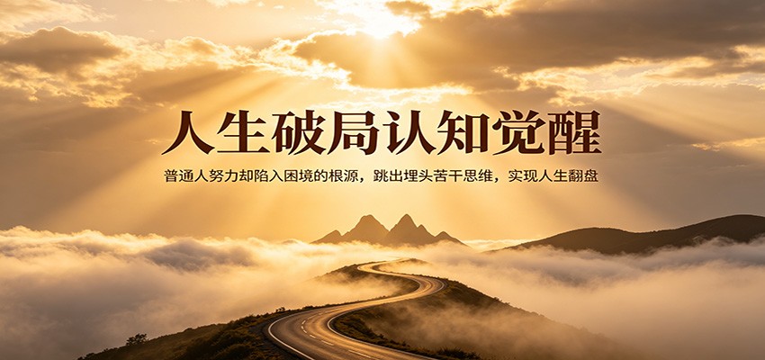 人生破局认知觉醒，普通人努力却陷入困境的根源，跳出埋头苦干思维，实现人生翻盘-项目资源网