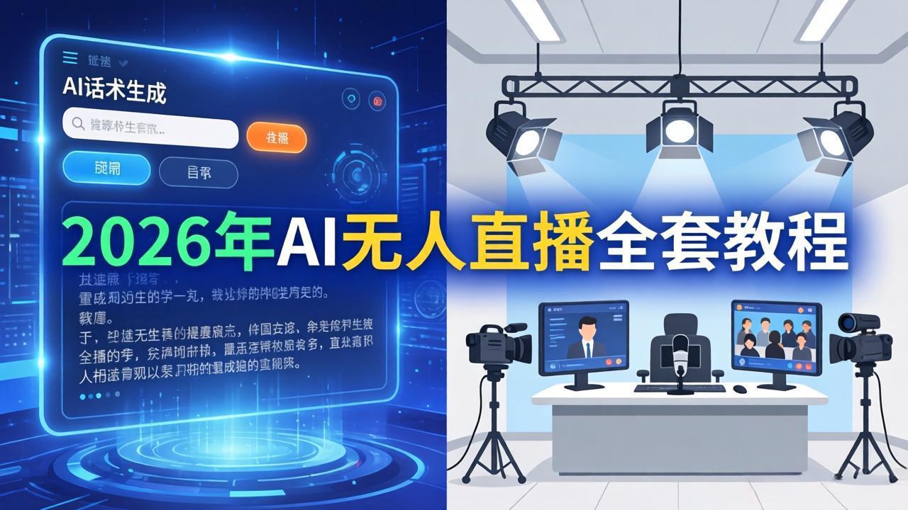 2026年AI无人直播全套教程：OBS安装+软件配置+直播间搭建+话术生成+一键开播实操-项目资源网