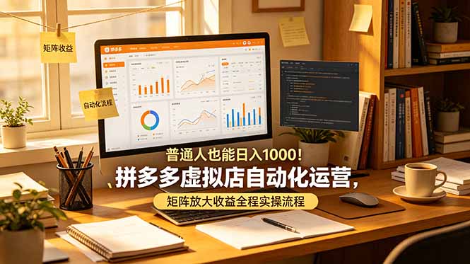 普通人也能日入 1000!拼多多虚拟店自动化运营,矩阵放大收益全程实操流程-项目资源网