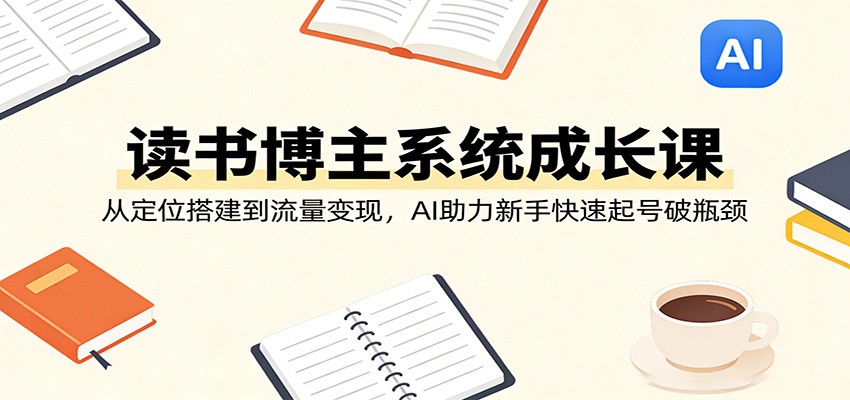 读书博主系统成长课：从定位搭建到流量变现，AI助力新手快速起号破瓶颈-项目资源网