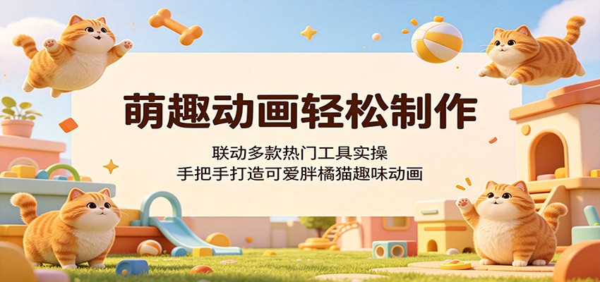 萌趣动画轻松制作，联动多款热门工具实操，手把手打造可爱胖橘猫趣味动画-项目资源网