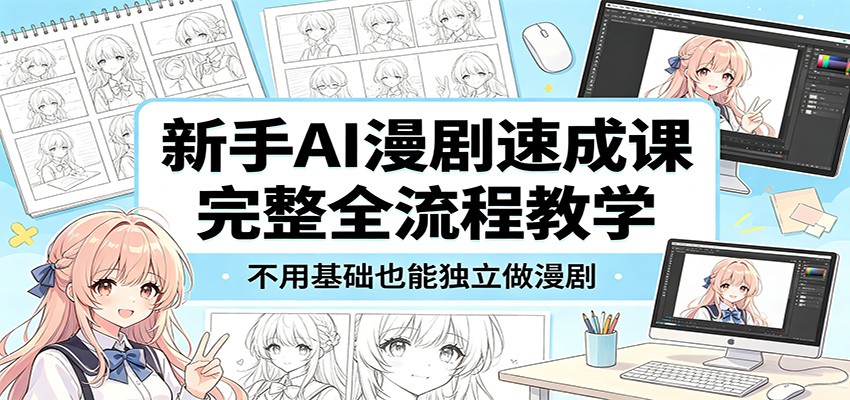 新手AI漫剧速成课：完整全流程教学，不用基础也能独立做漫剧-项目资源网