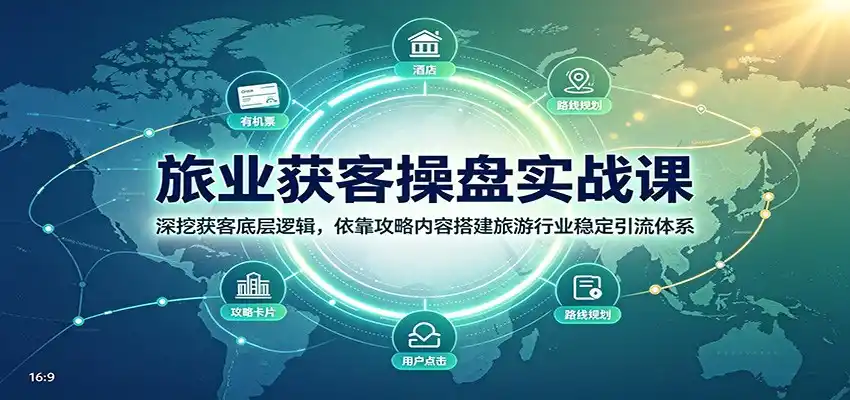 旅业获客操盘实战课：深挖获客底层逻辑，依靠攻略内容搭建旅游行业稳定引流体系-项目资源网