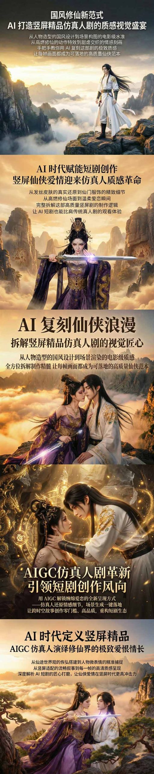 AIGC 仿真人短剧创作革新，解锁仙侠爱恋全新呈现，一键出高质场景，零门槛打造爆款剧集-项目资源网