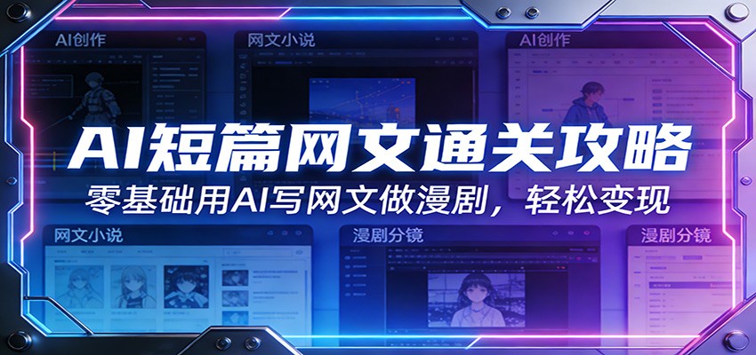 AI短篇网文通关攻略：零基础用AI写网文做漫剧，轻松变现-项目资源网