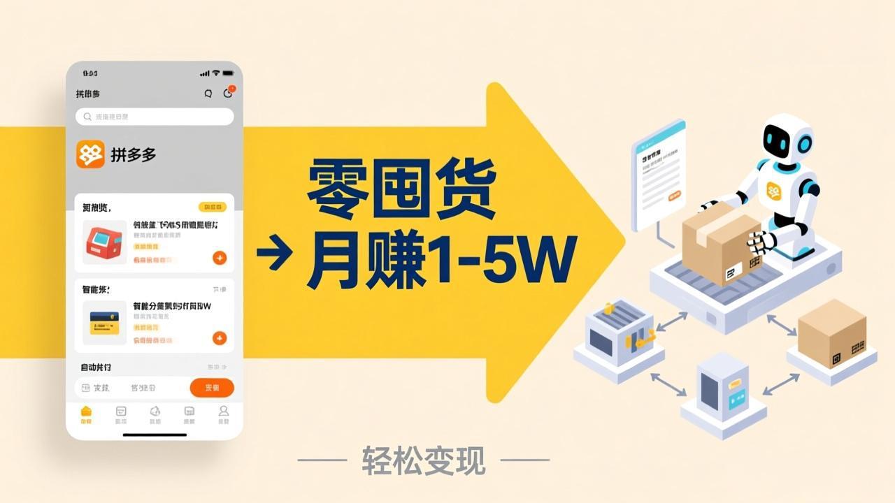 不用囤货不用跑单！拼多多虚拟玩法，机器人管理发货和客服，帮你月赚 1-5W-项目资源网