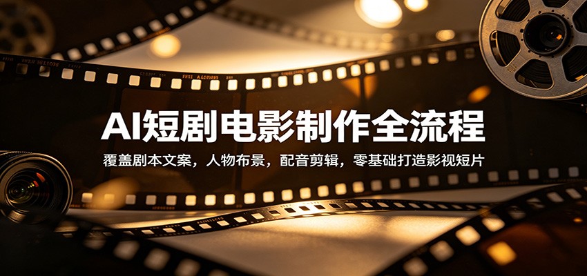AI短剧电影制作全流程：覆盖剧本文案，人物布景，配音剪辑，零基础打造影视短片-项目资源网