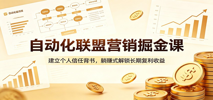 自动化联盟营销掘金课:建立个人信任背书,躺赚式解锁长期复利收益-项目资源网