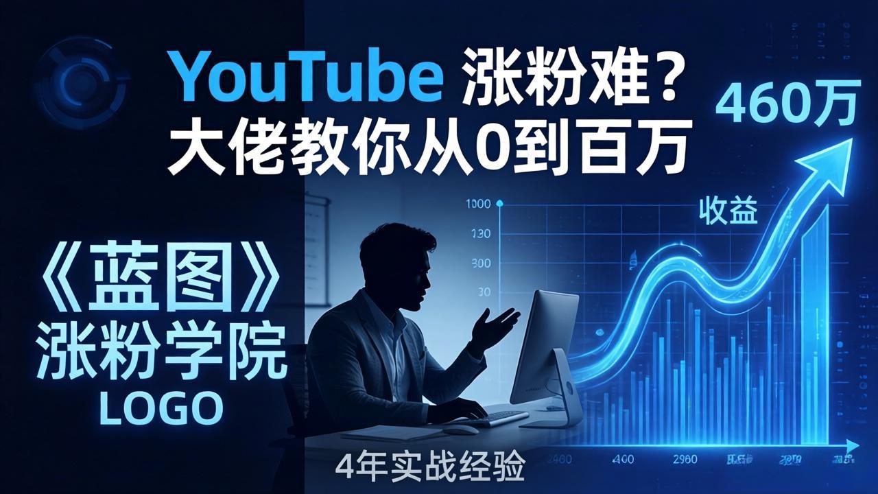 YouTube 涨粉难？《蓝图涨粉学院》：4 年赚 460 万的大佬教策略，从0到百万有路径！-项目资源网