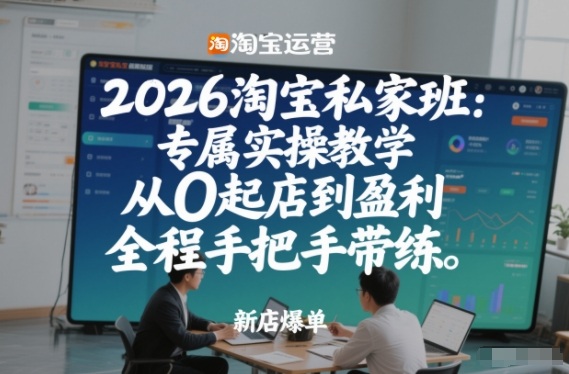 2026淘宝私家班：专属实操教学，从0起店到盈利，全程手把手带练(更新26年2月)-项目资源网