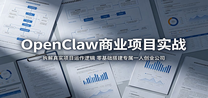 OpenClaw商业项目实战:拆解真实项目运作逻辑,零基础搭建专属一人创业公司-项目资源网
