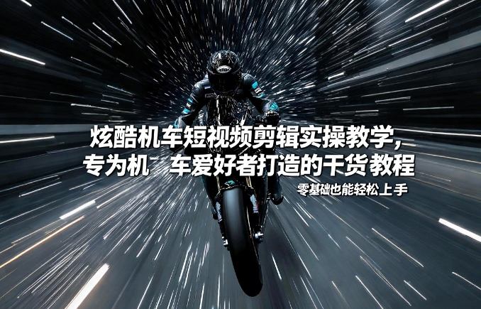 炫酷机车短视频剪辑实操教学，专为机车爱好者打造的干货教程，零基础也能轻松上手-项目资源网