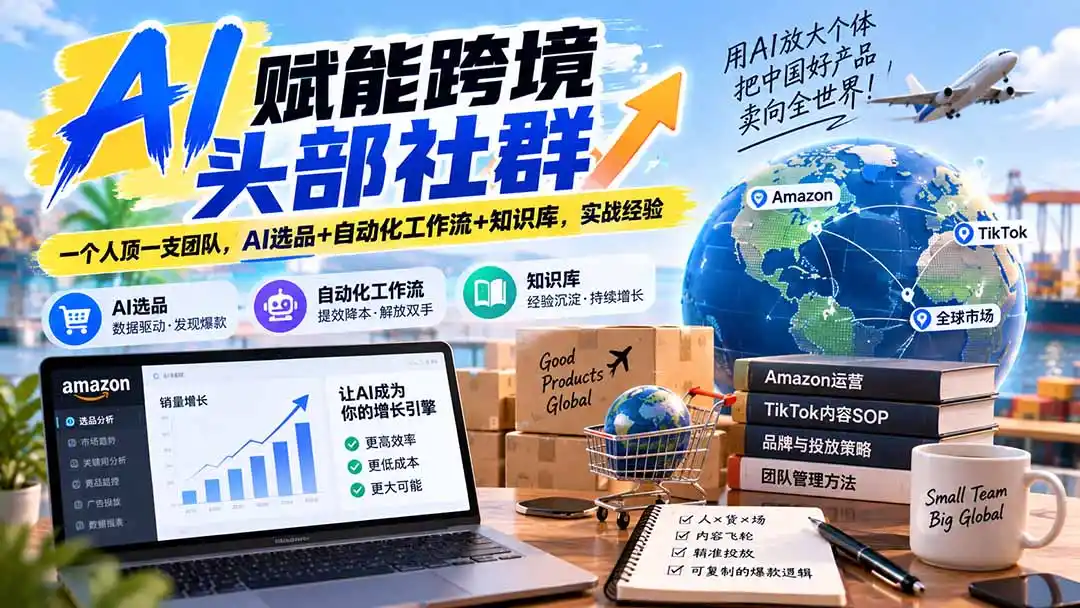 AI赋能跨境头部社群-更新9月：一个人顶一支团队，AI选品+自动化工作流+知识库，实战经验-项目资源网
