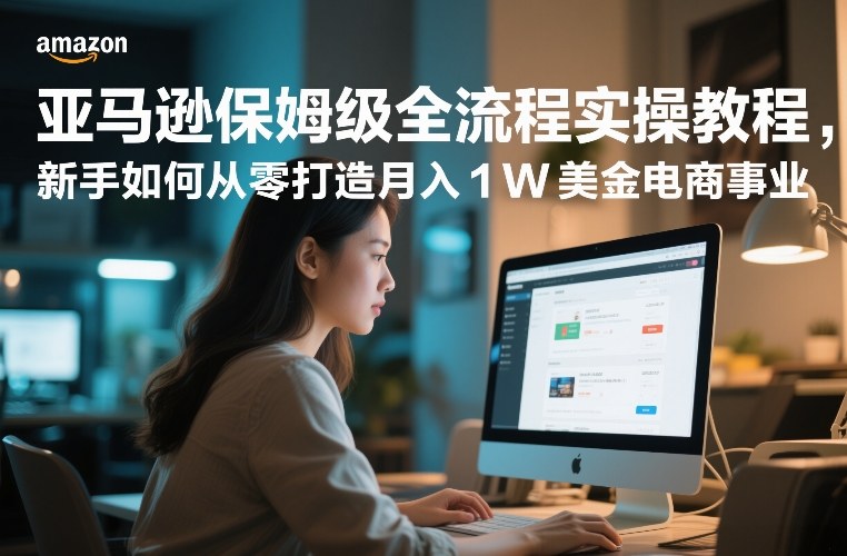 亚马逊保姆级全流程实操教程，新手如何从零打造月入1W美金电商事业-项目资源网