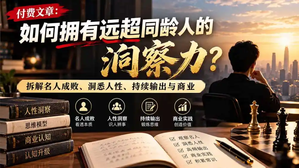 付费文章:如何拥有远超同龄人的洞察力?拆解名人成败、洞悉人性、持续输出与商业实践-项目资源网
